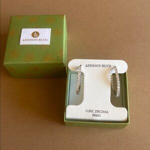 Infinity CZ Silver Hoop Earrings